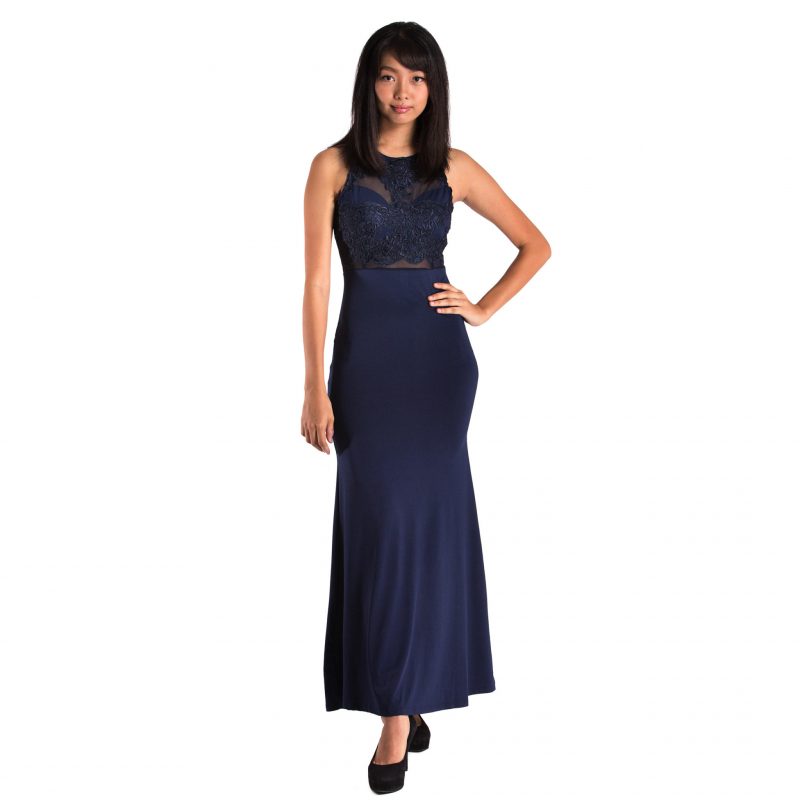 Midnight blue evening gown