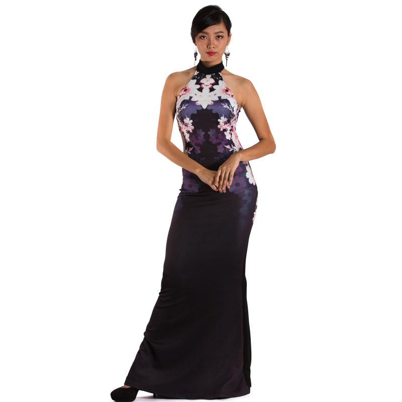 Oriental sakura evening dress